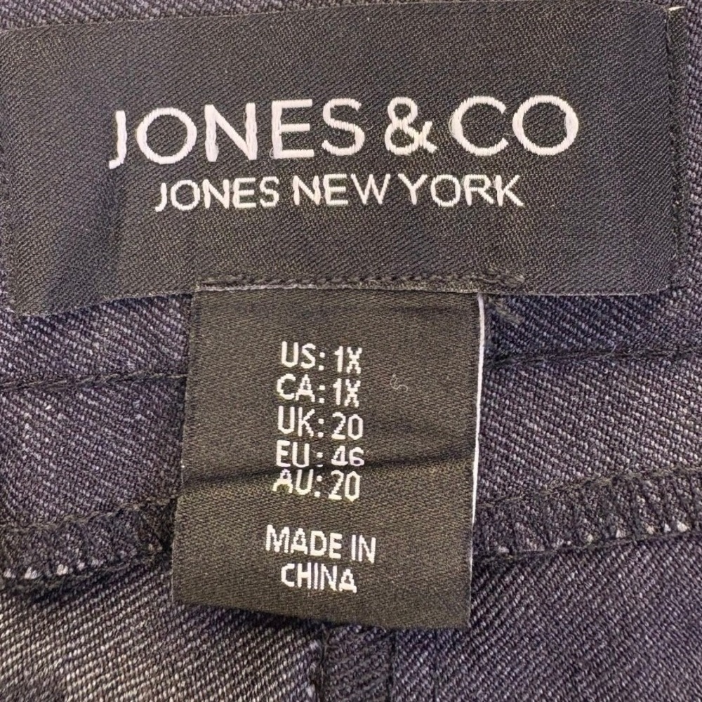 NWT Jones New York Jones & Co Women 1X Navy Blue Pull On Slim Leg Pants Career - Picture 3 of 11